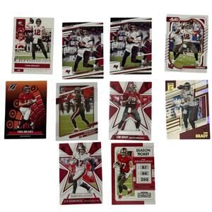 multi brands Football Trading Cards Tom Brady & Rob Gronkowski Bucs Lot of 10
